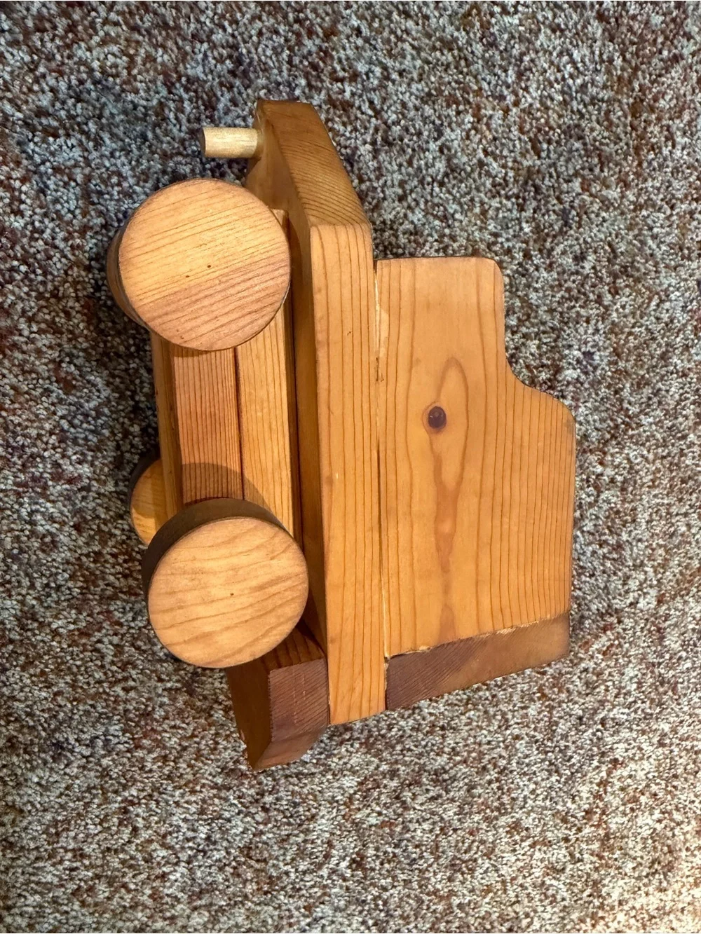 Handcrafted Natural Wood Toy Train Set - Brown Wooden Kids Train